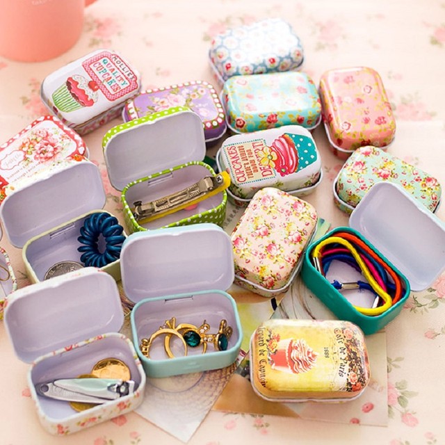 Colorful mini tin box sealed jar packing boxes jewelry, candy box small  storage boxes cans coin earrings, headphones gift box